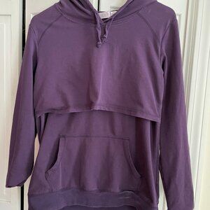 Purple latched mama hooded sweatshirt size large maternity